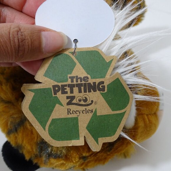 The Petting Zoo Tiger Plush Hand Puppet Recycled Materials 15 inch Ages 3 & Up N - Picture 8 of 14